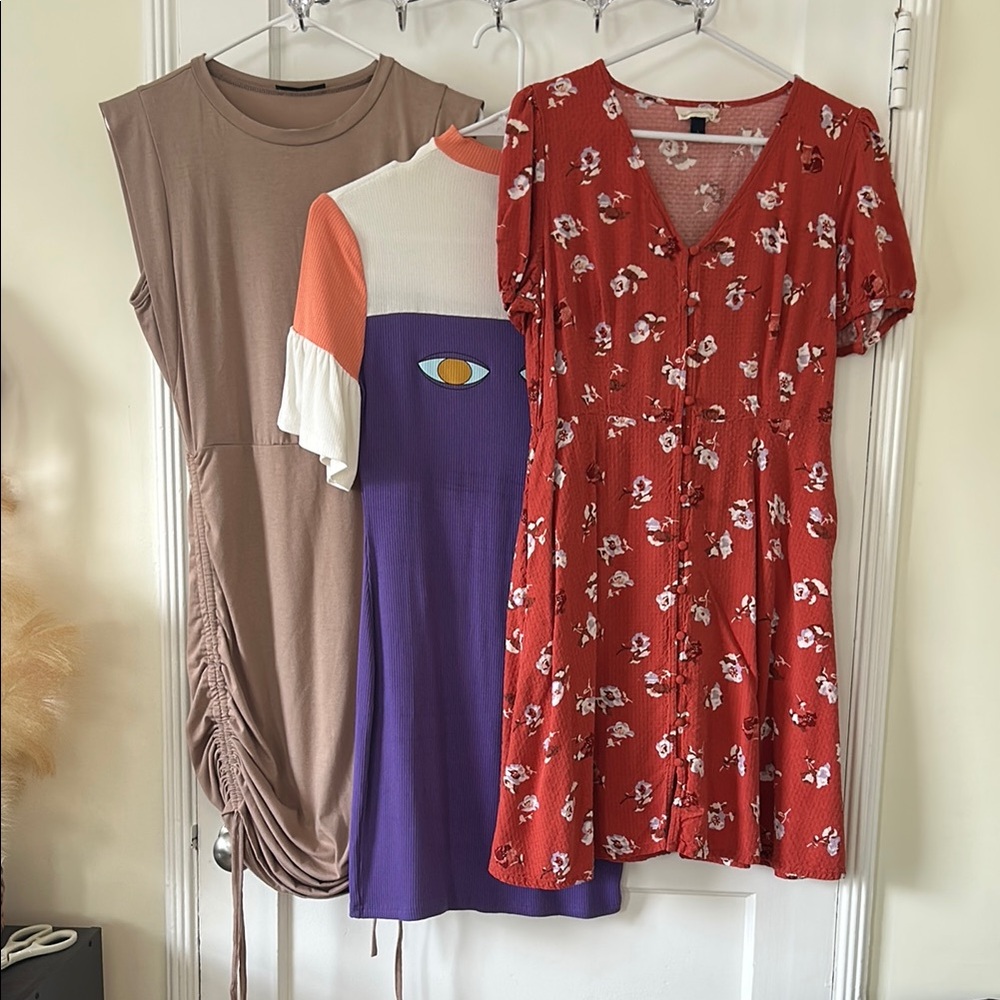 SMALL Trendy Dress Trio - Neutral, Graphic, Floral